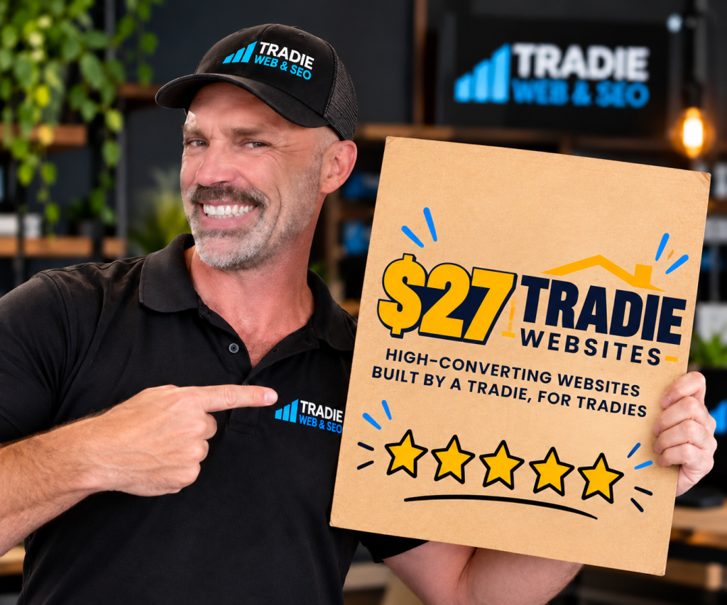 Smiling Tradie Promotes Five Star Websites