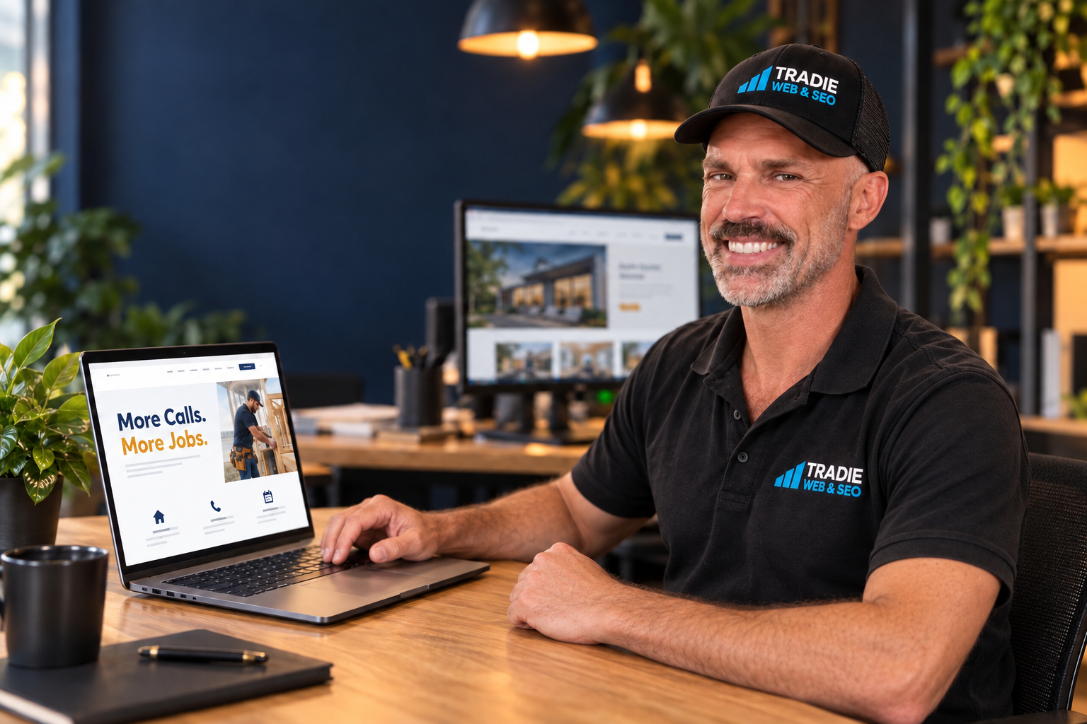 Tradie office desk portrait